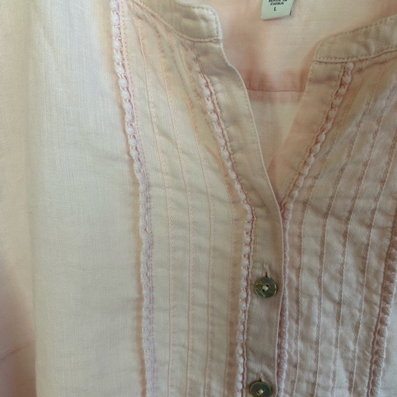 J.Jill Love Linen 100% Linen Boho Coastal Cowgirl Beachy Resort  Tunic Size L - Picture 5 of 14